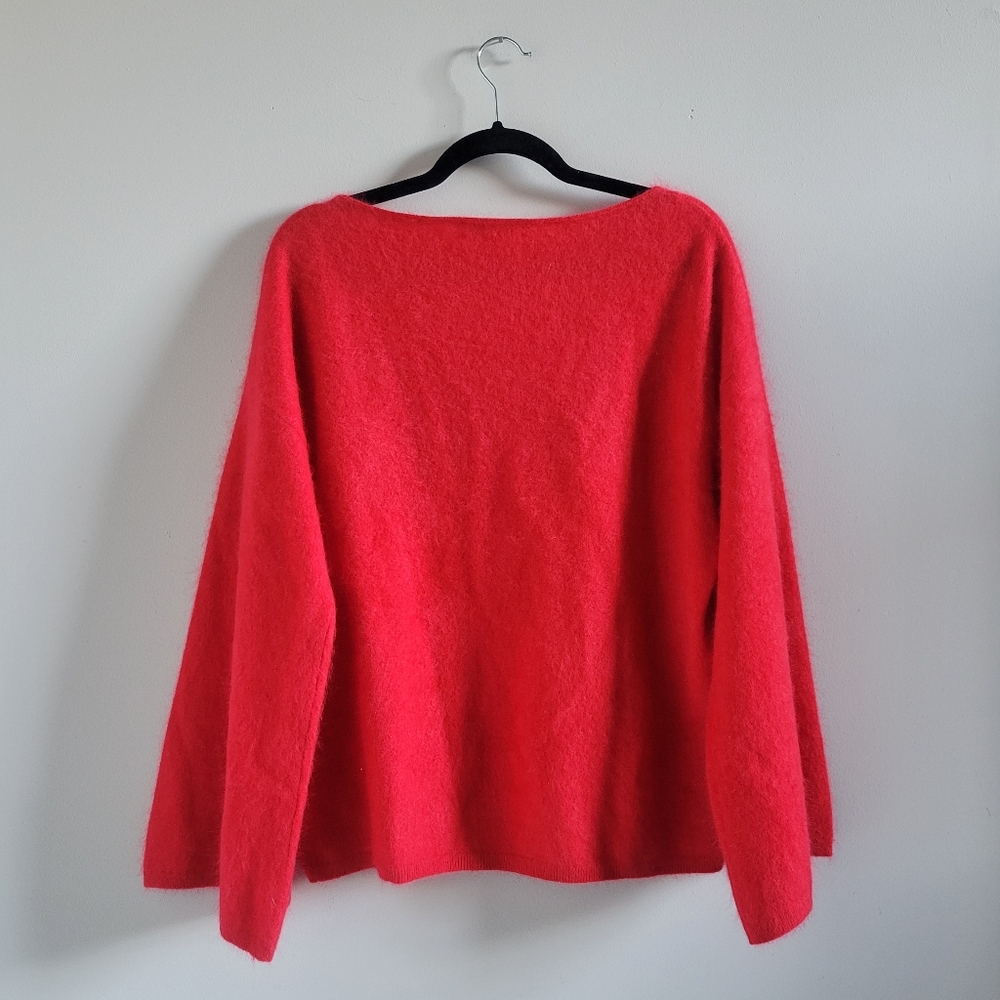 Banana Republic Brushed Cashmere Flare Sleeve Sweater Womens S Red Sunset - Picture 7 of 8